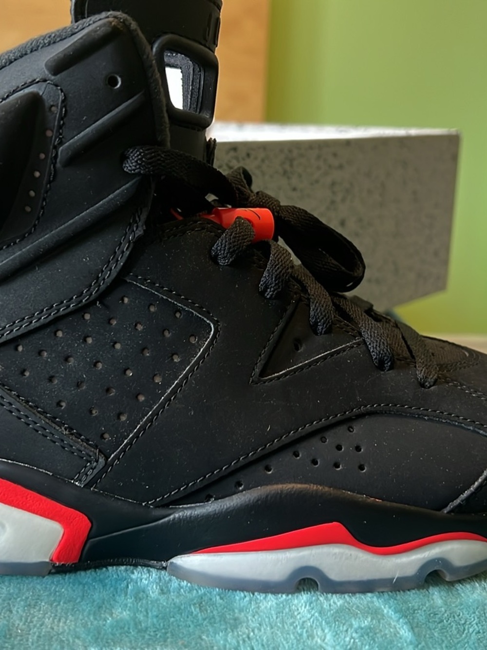 Nike Black and Red High-Top Sneakers